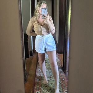 Lee by Riders White Denium High Waisted Shorts